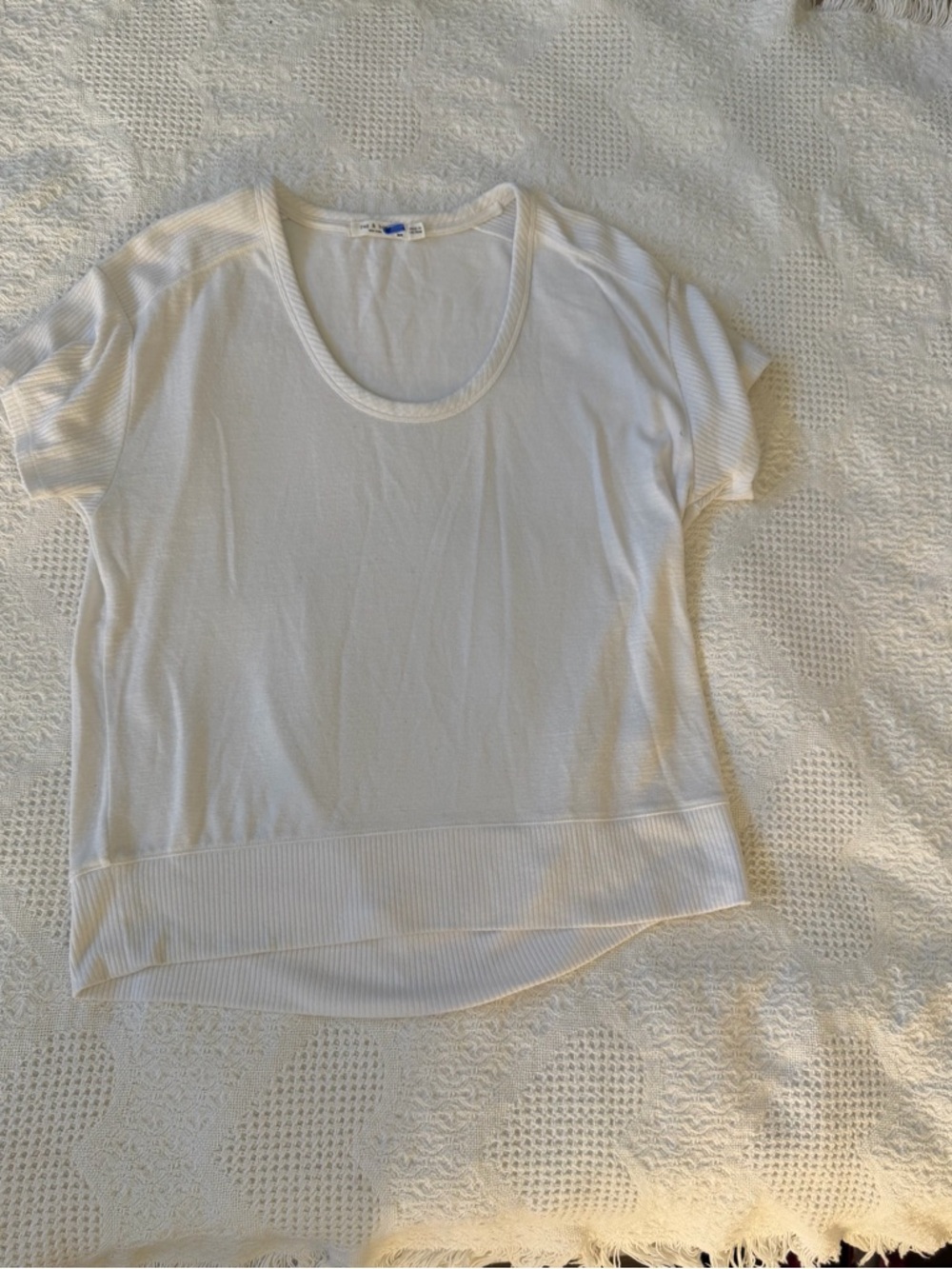 rag & bone White Short-Sleeve Scoop Neck Tee